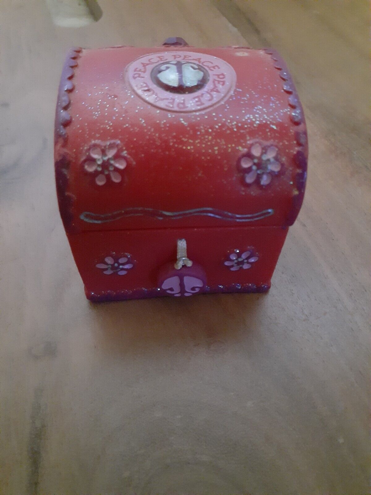 Vintage Claire's 2000 Treasure Chest Peace Trinket Box  (2 pc)
