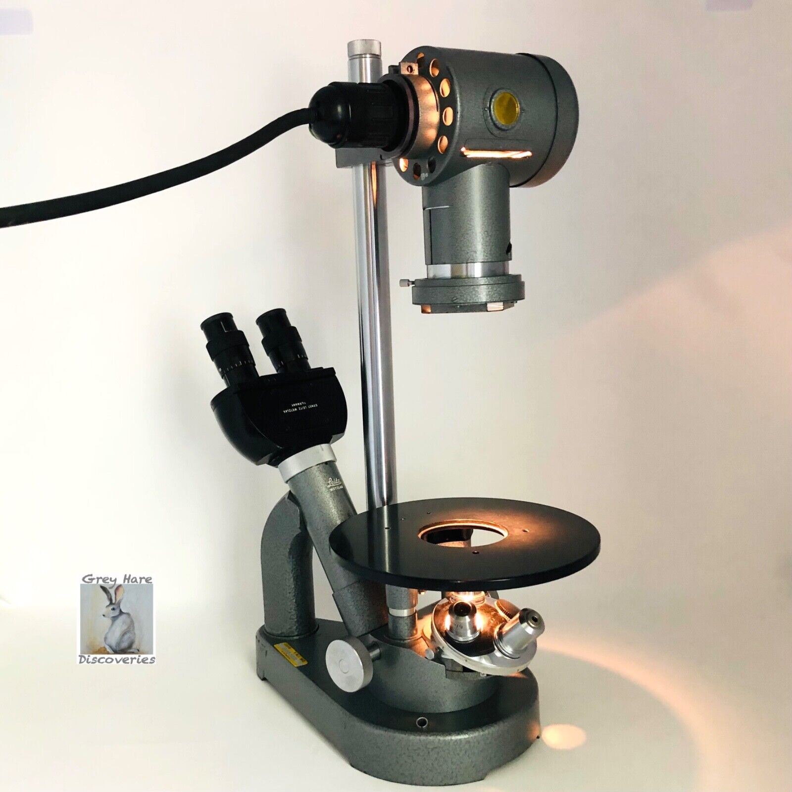 Vtg Leitz Wetzlar Inverted Binocular Microscope w/ 3.5x/6x/10x Objectives **READ