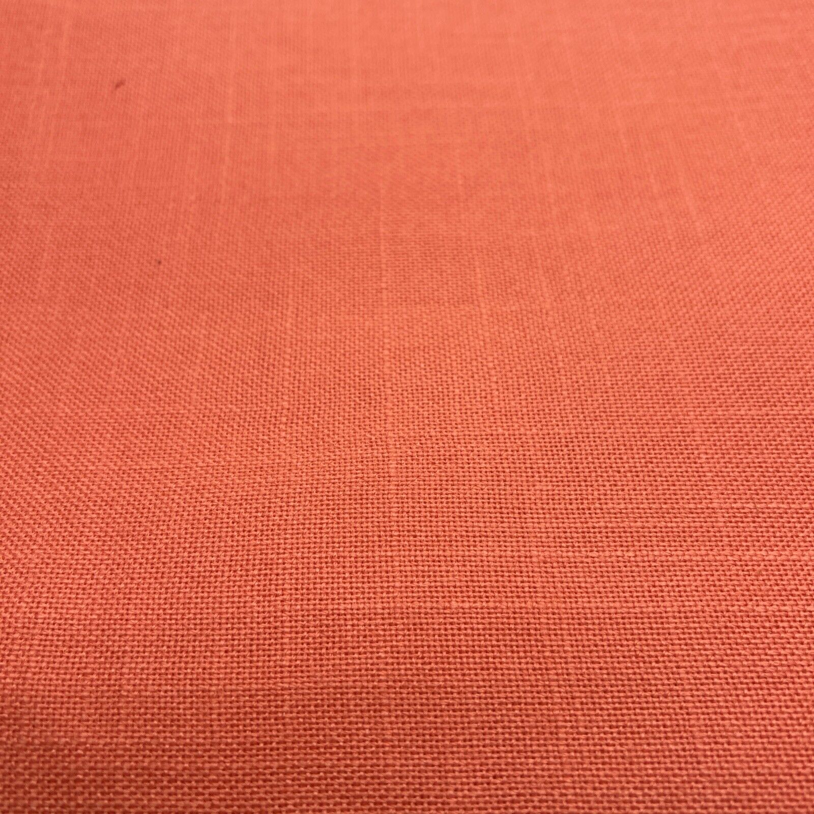 Vintage Solid Coral Orange Linen Fabric Material 4 Yards 60”