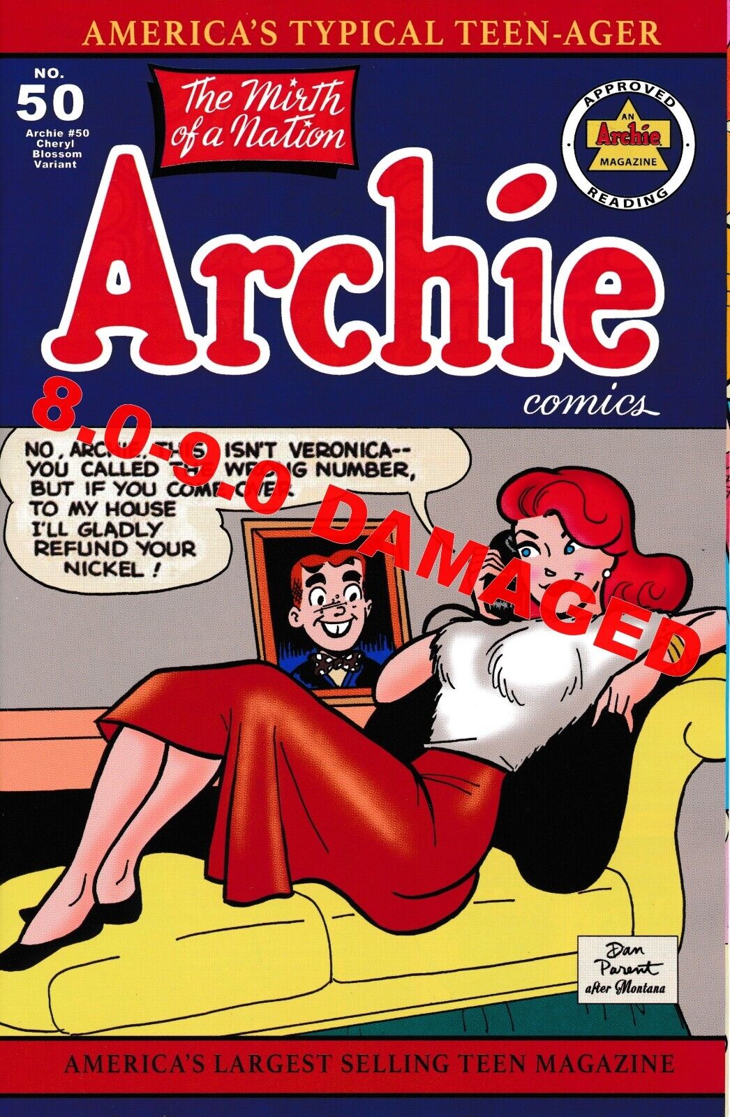 Archie Comics 50 Cheryl Blossom Dan Parent Variant VF Valentine\'s Spectacular