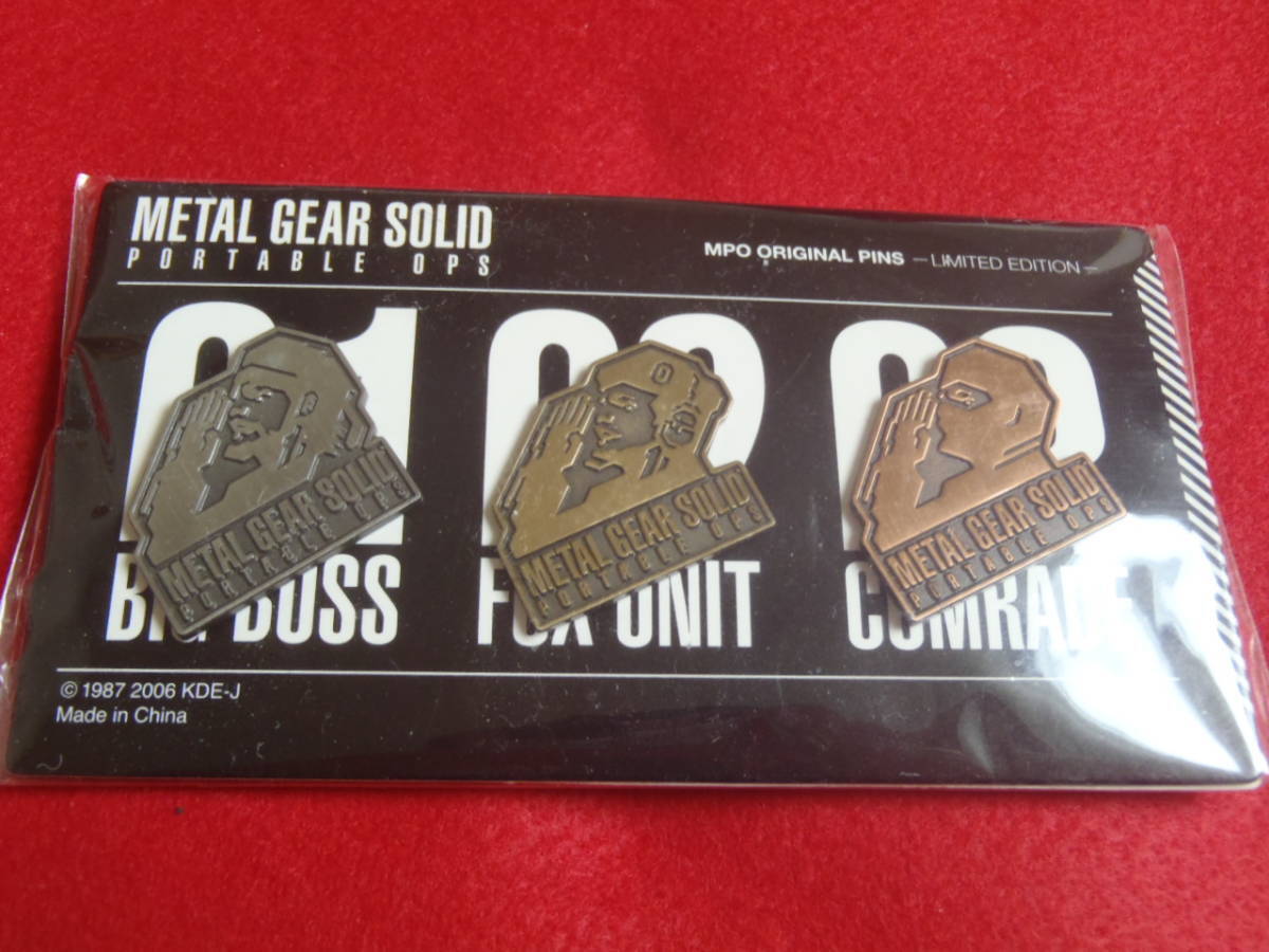 NEW METAL GEAR SOLID PORTABLE OPS Original Pin Badge Limited Edition Japan JP