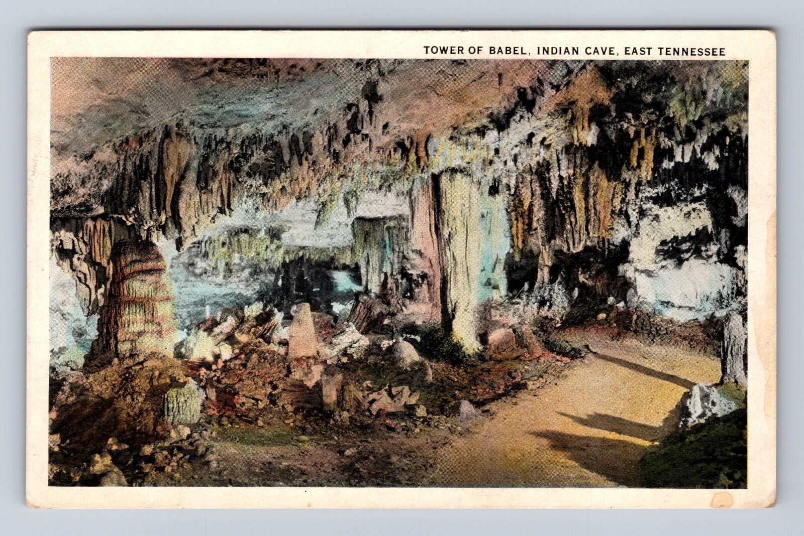 Indian Cave TN-Tennessee, Tower Of Babel, Antique, Vintage Souvenir Postcard