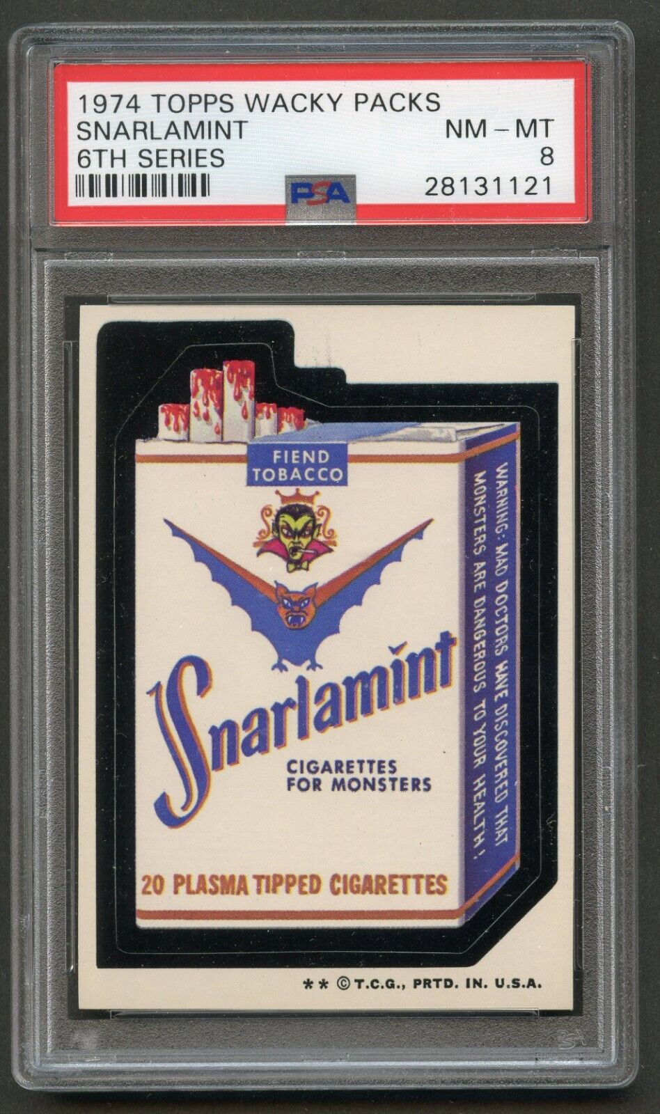 1974 Topps Wacky Packages Snarlamint PSA 8 6th Series Nice