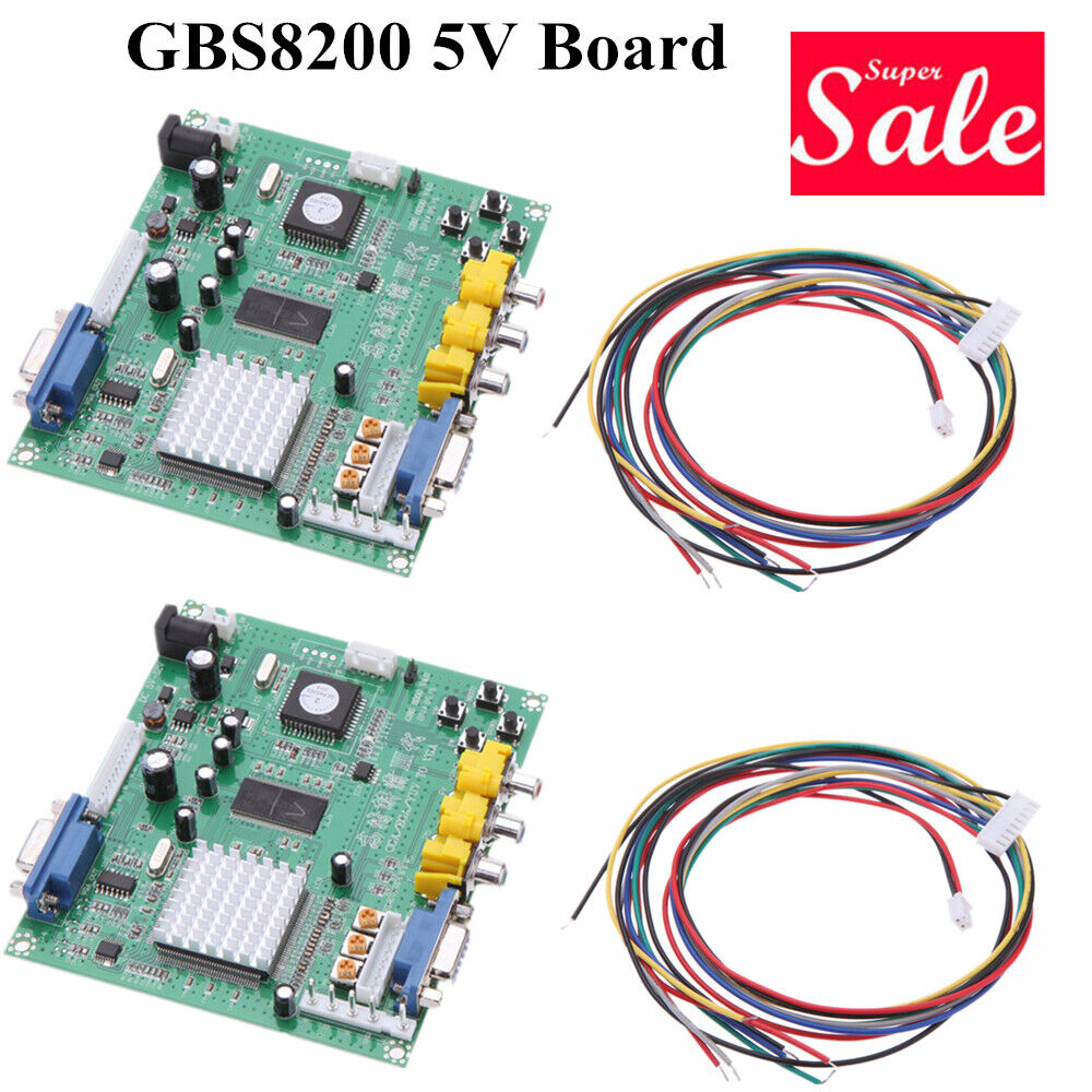 2Pcs GBS8200 Video Converter CGA/EGA/YUV/RGBS to VGA HD Game Convert Board V6U7