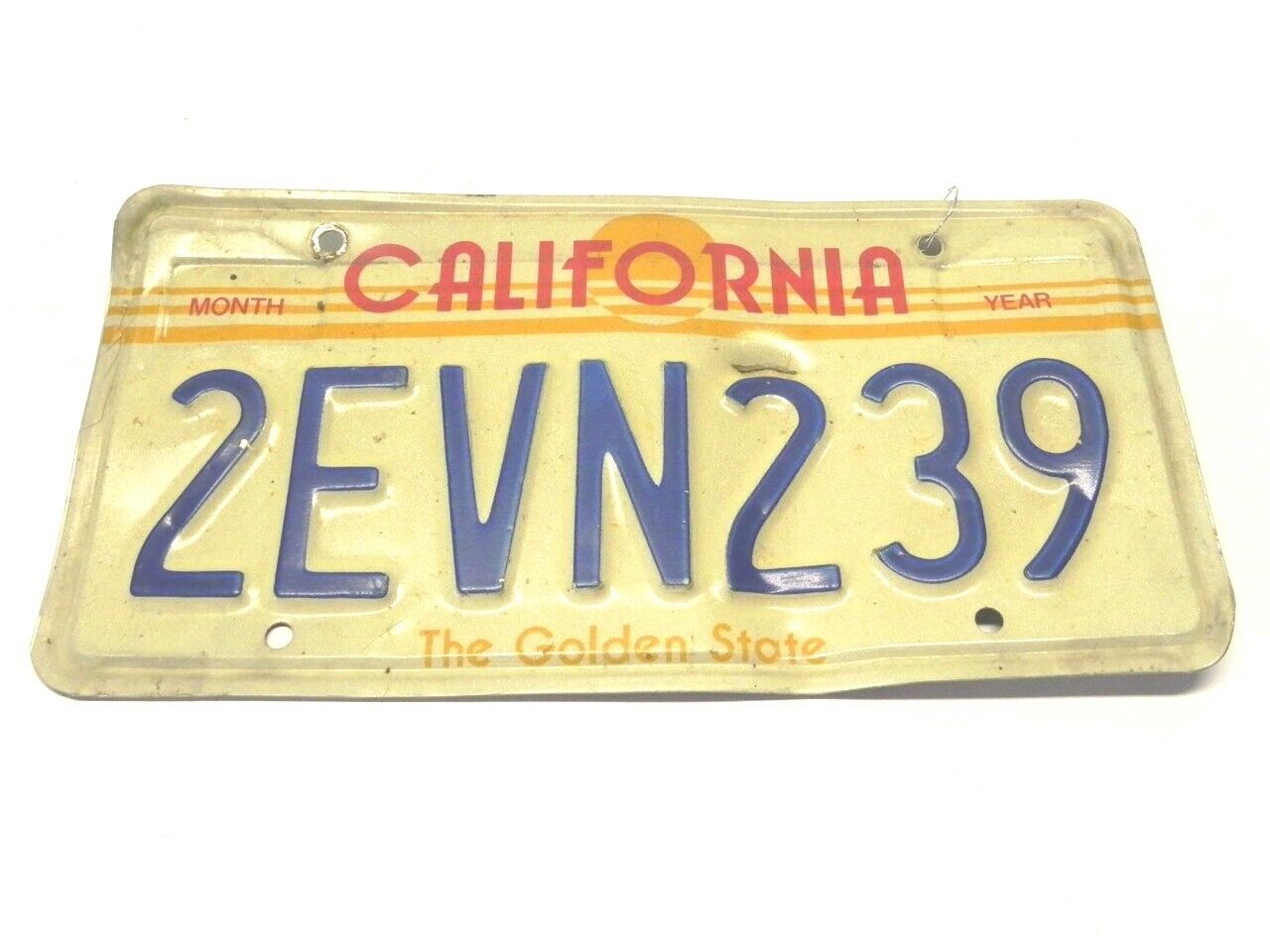 SINGLE 1980\'S CALIFORNIA LICENSE PLATE #2EVN239 \