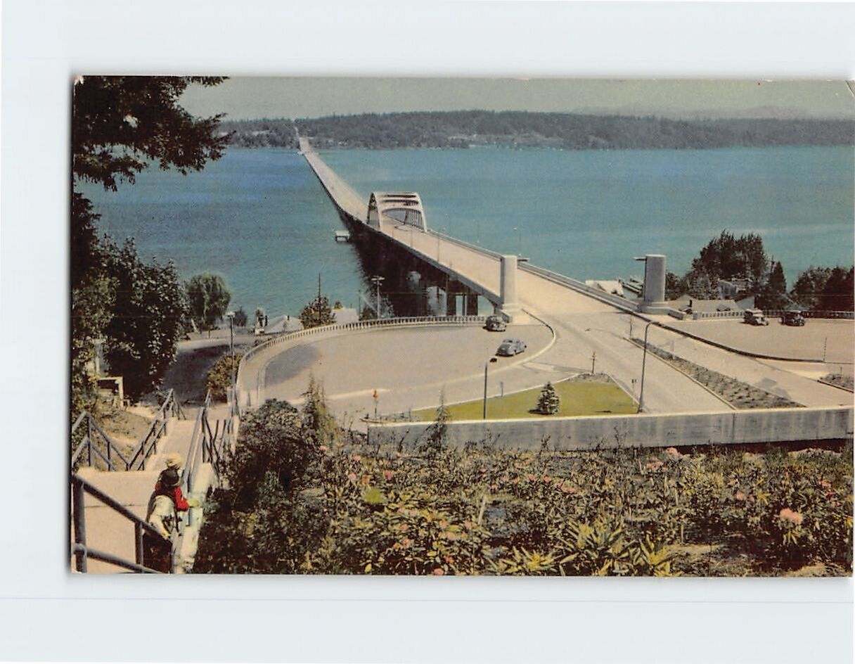 Postcard Lake Washington Bridge Seattle Washington USA