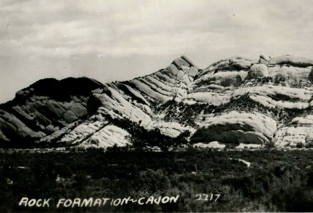 c1950's Rock Formation Cajon Pass California CA  RPPC Photo Postcard