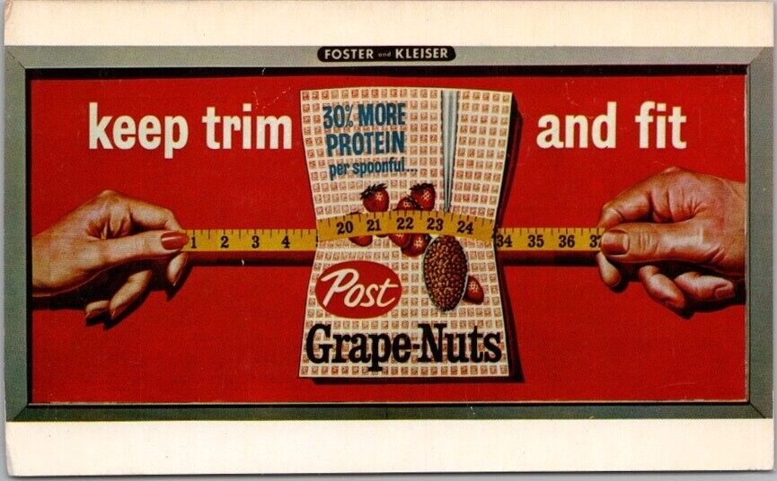 Vintage Food Advertising Postcard - POST GRAPE NUTS CEREAL Billboard /Blank Back