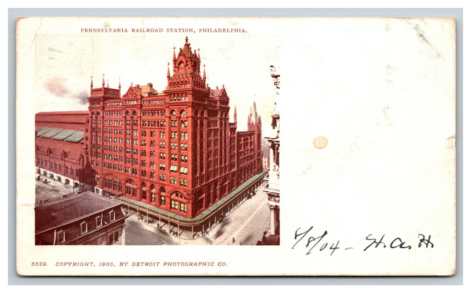 Railroad Station Philadelphia Pennsylvania PA Postcard PMC c1904