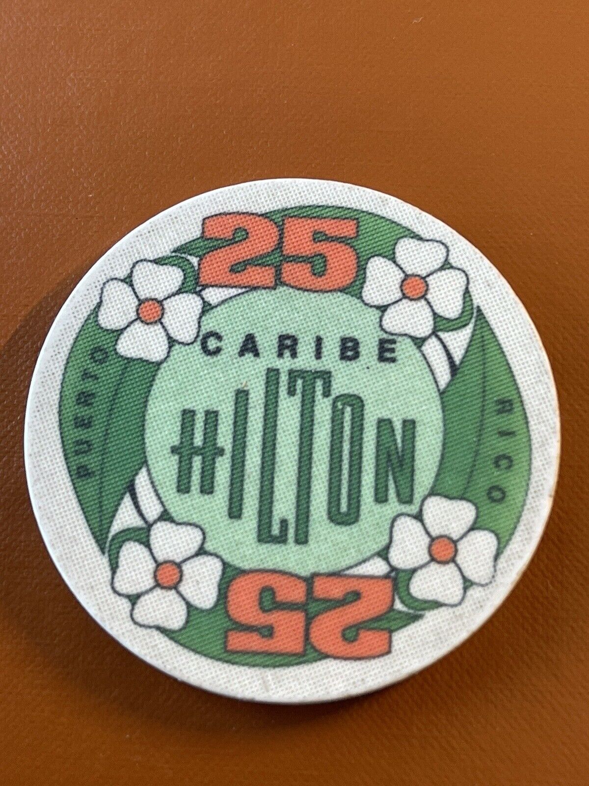 $25 Caribe Hilton San Juan Puerto Rico Casino Chip CC CHC-25a