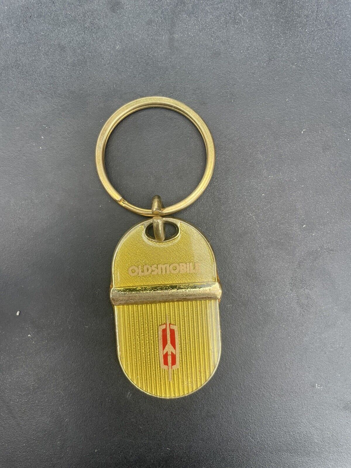 Vintage Oldsmobile Brass Logo Car Keychain Rare