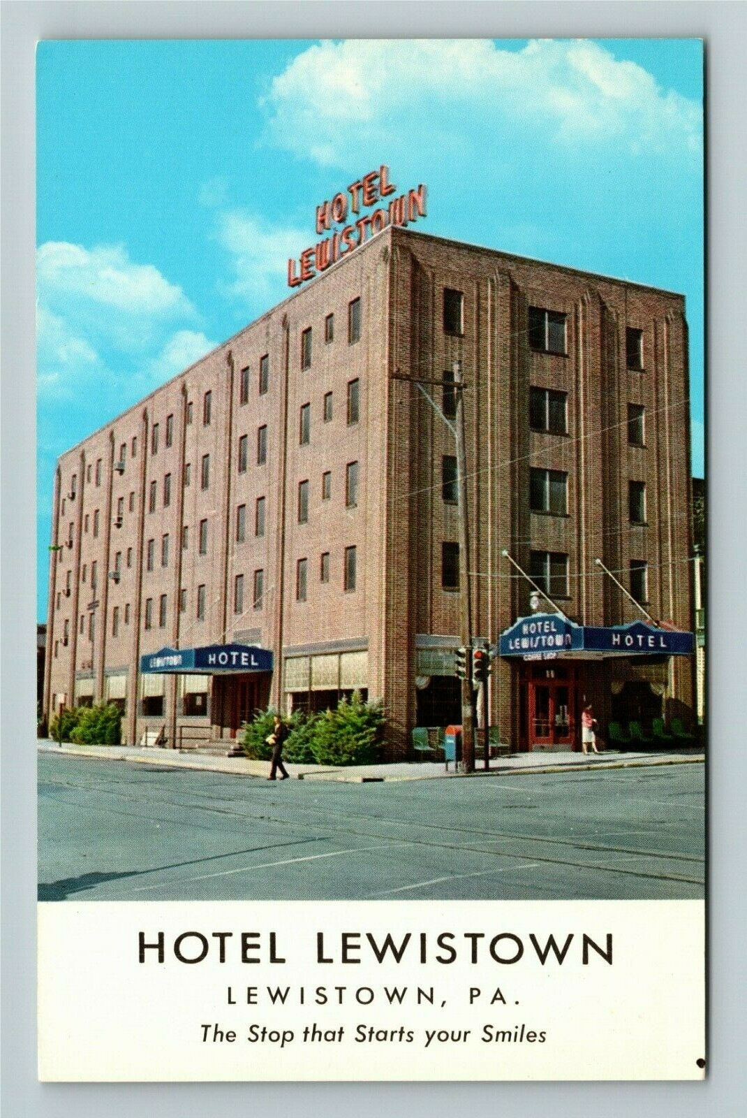 Lewiston PA-Pennsylvania, Hotel Lewiston, Advertising, Vintage Postcard