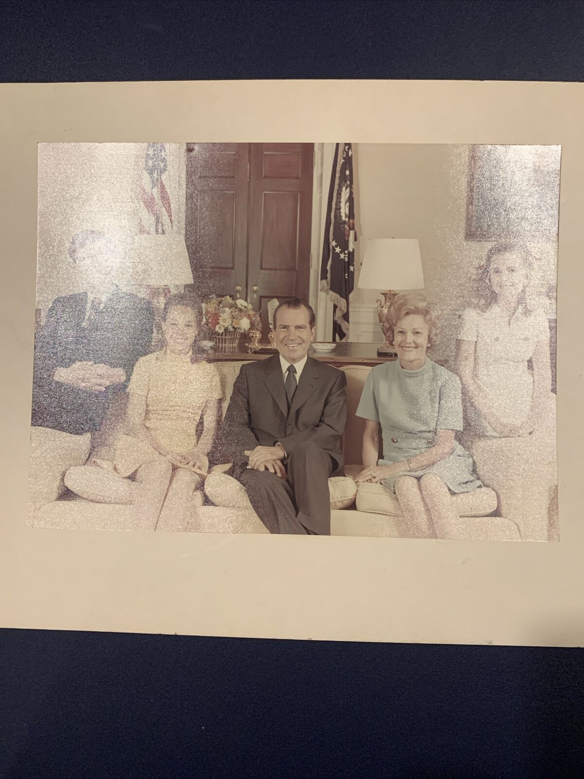 President Richard Nixon The White House Official Family Large Photo Color 1969