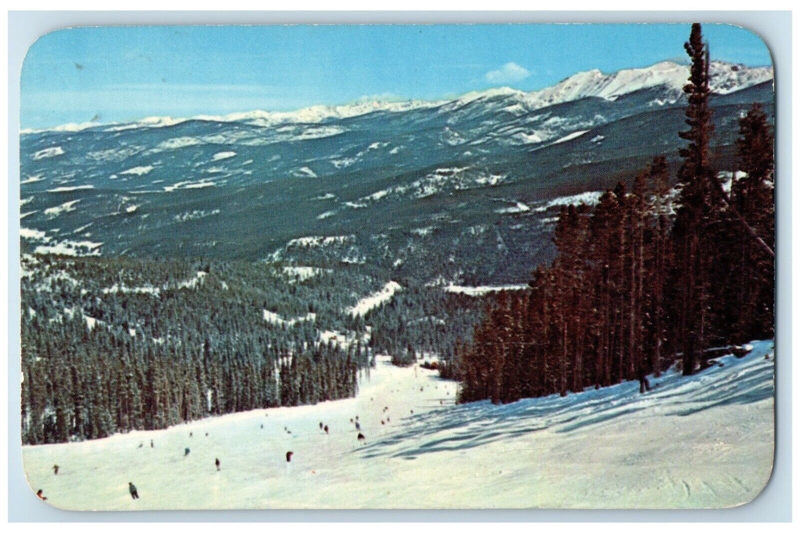 1972 View Of Lower Cranmer Run Ski Trails Winter Park Colorado CO Postcard