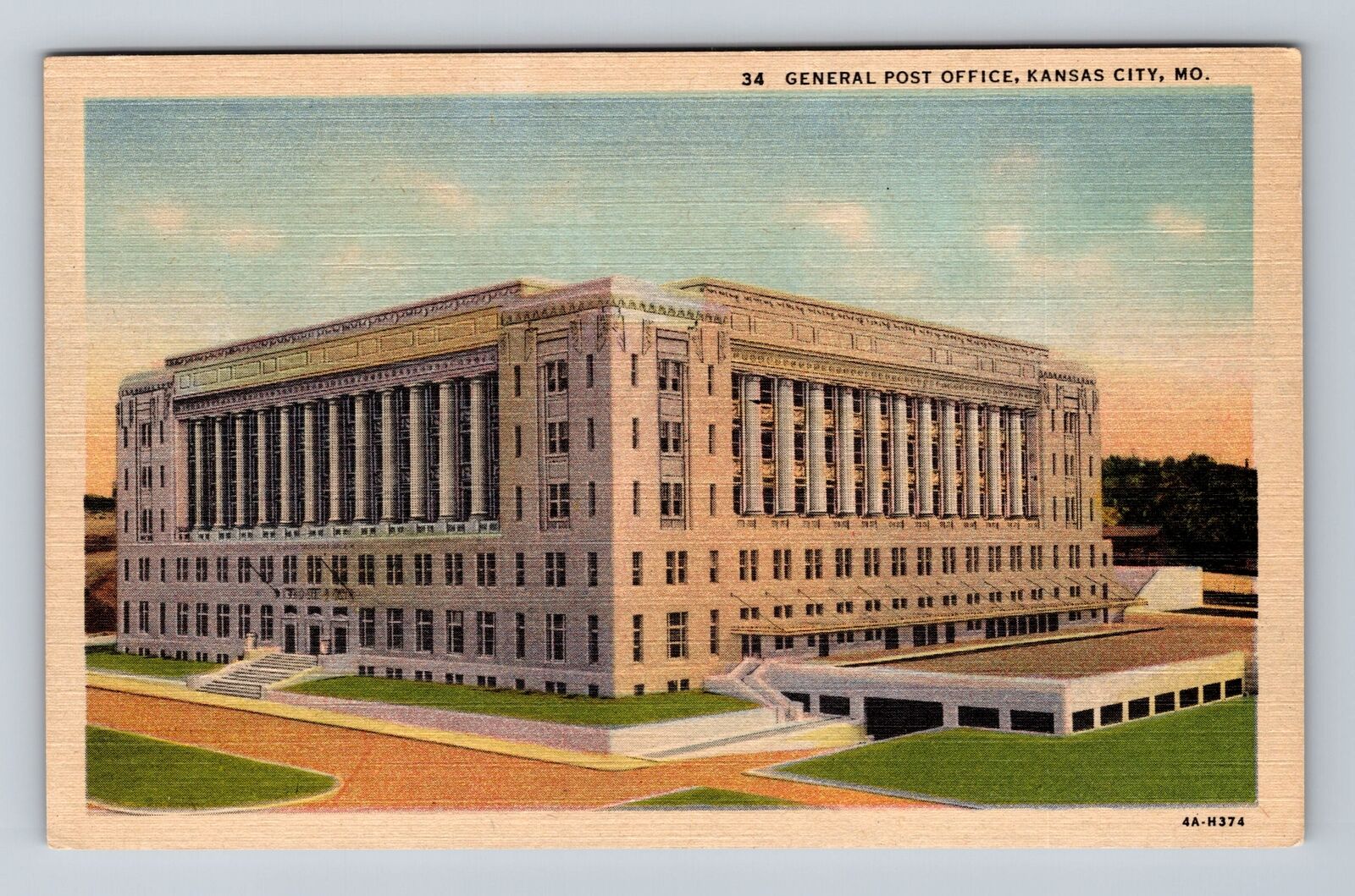 Kansas City MO-Missouri, General Post Office, Antique Vintage Postcard