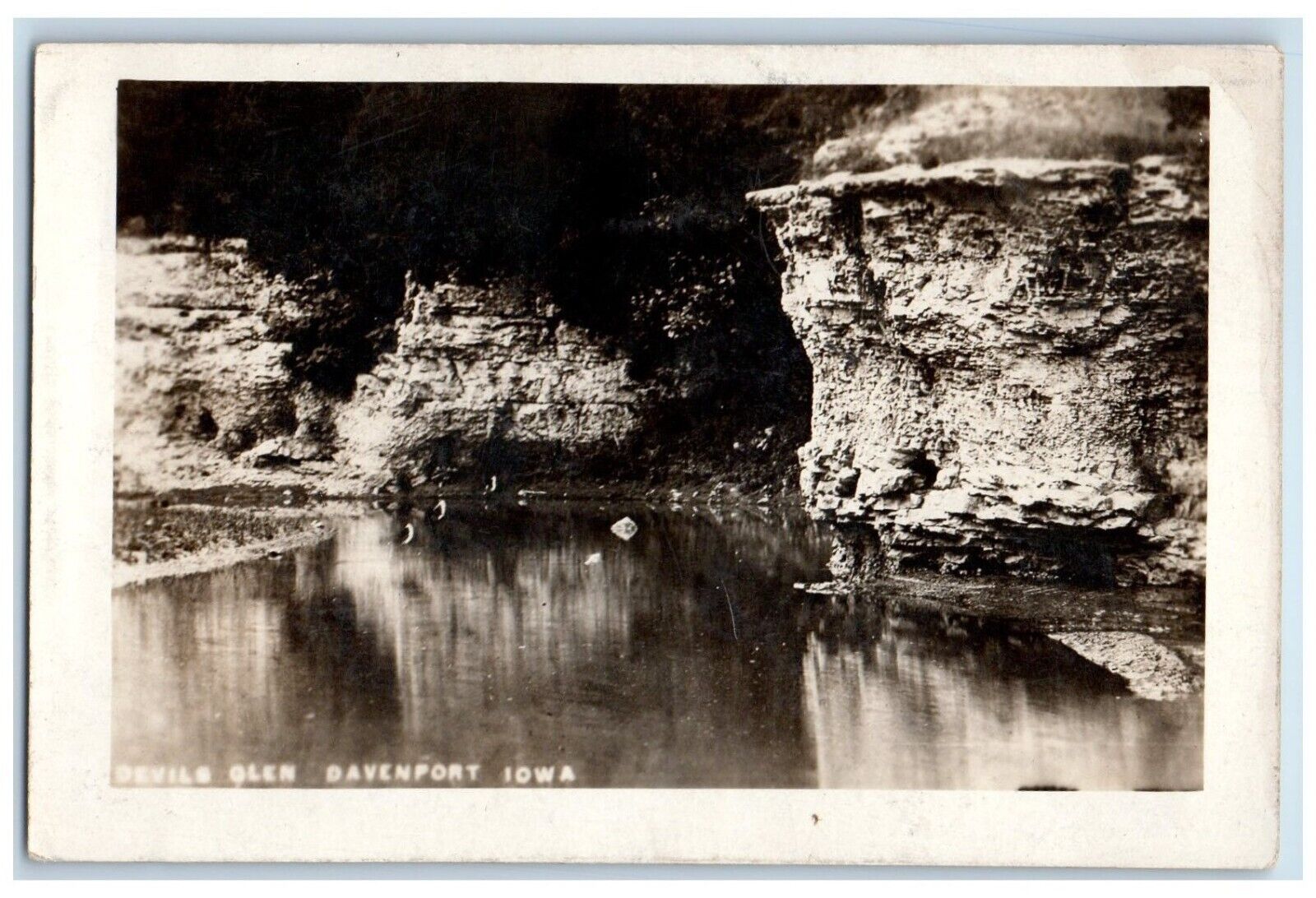 c1910's Devils Glen Scene Davenport Iowa IA RPPC Photo Unposted Postcard