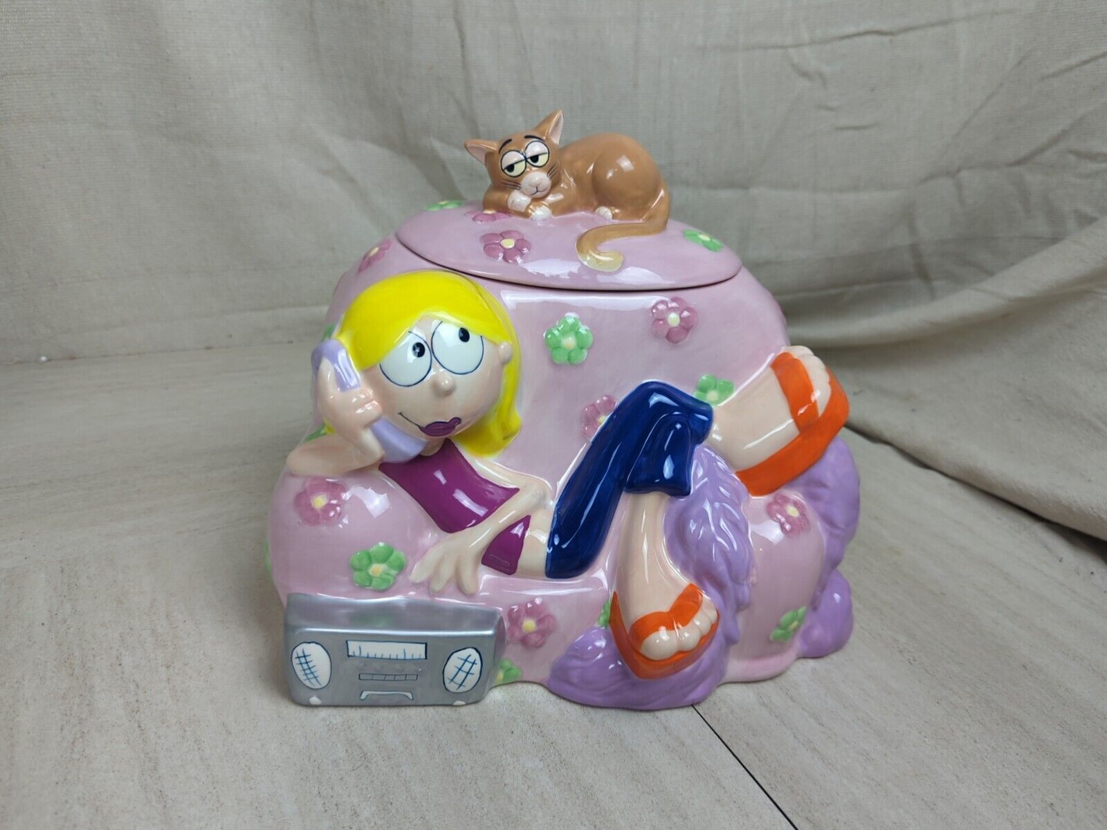 Disney - Lizzie McGuire Cookie Jar - Cartoon Vintage Ceramic Jar-Hilary Duff NEW