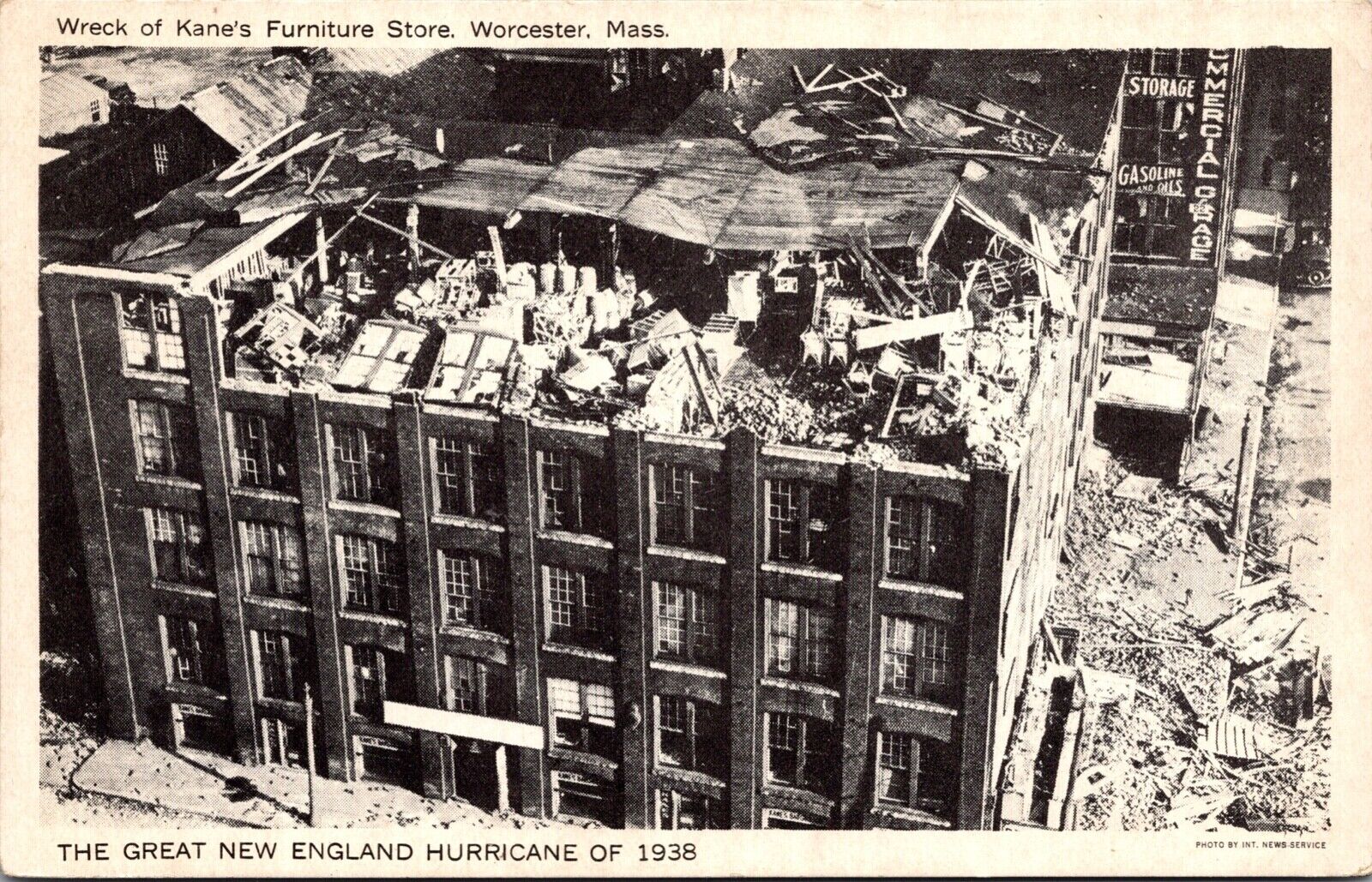 PC Wreck of Kane's Furniture Store 1938 Hurricane in Worcester, Massachusetts