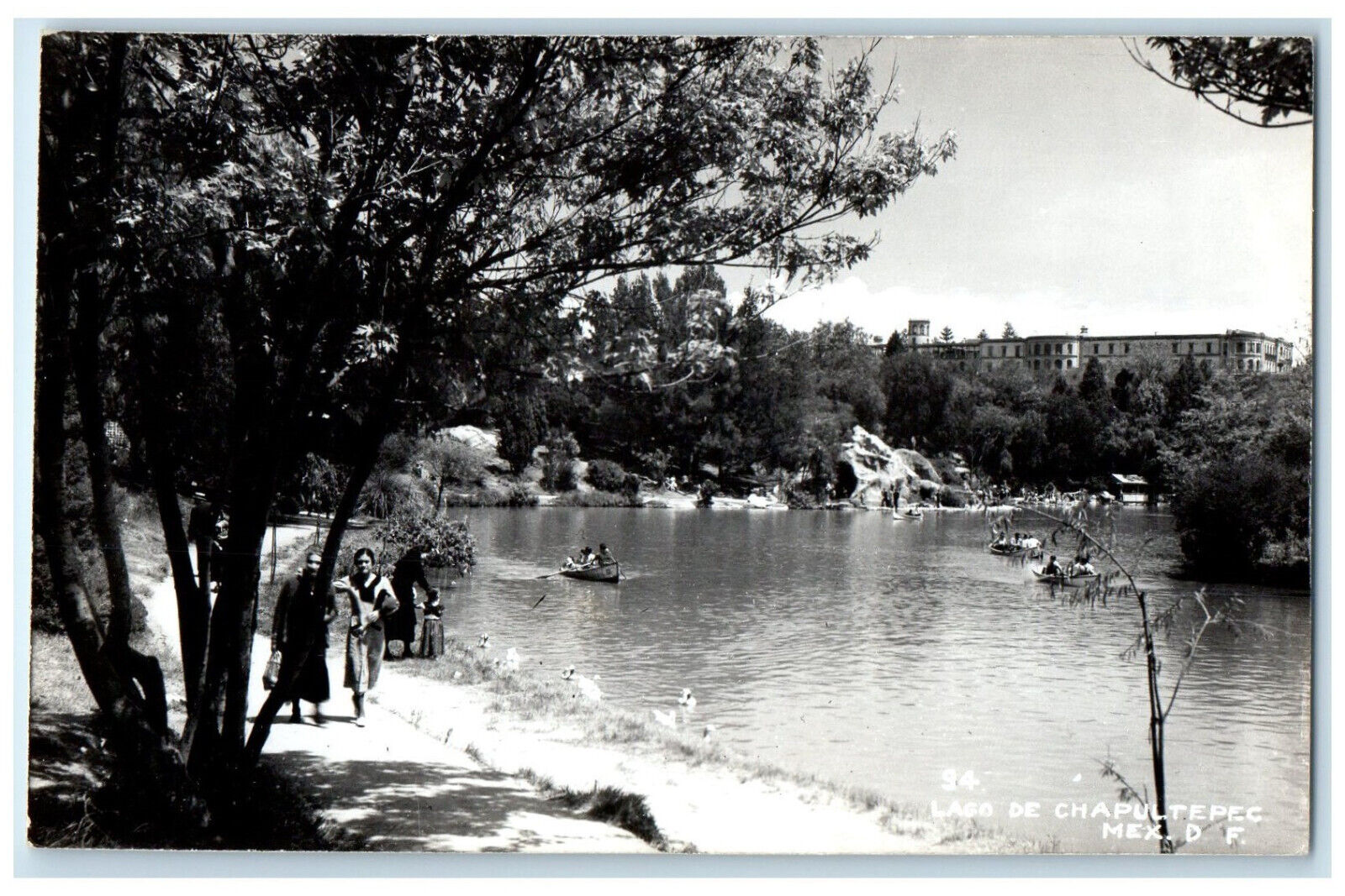 c1905 Lago De Chapultepec Mexico City Mexico Boat Scene RPPC Photo Postcard