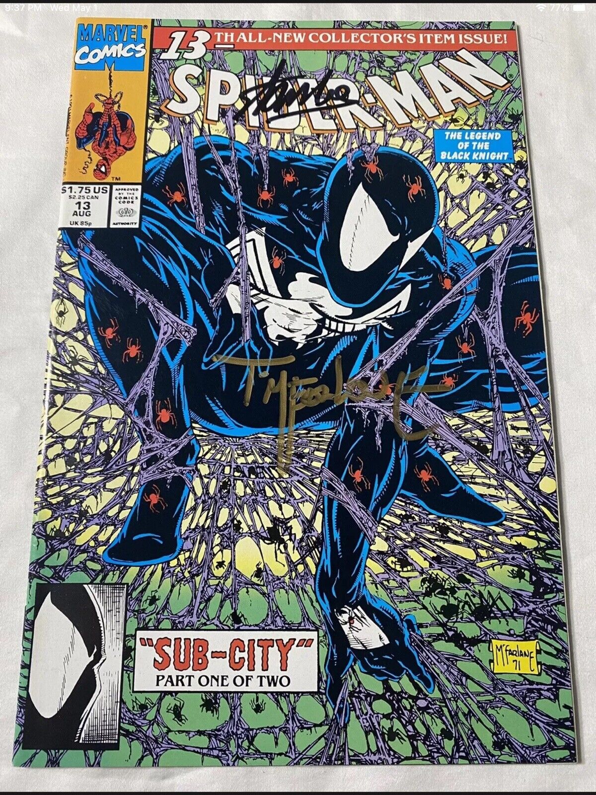Spider-Man #13 Signed Stan Lee & Todd McFarlane NM Spider-Man 1 Homage Cover
