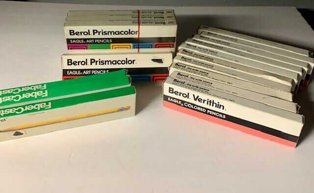 Vintage New Stock Lot Art Drawing Drafting Pencils, 20 Boxes Berol, Faber Castel