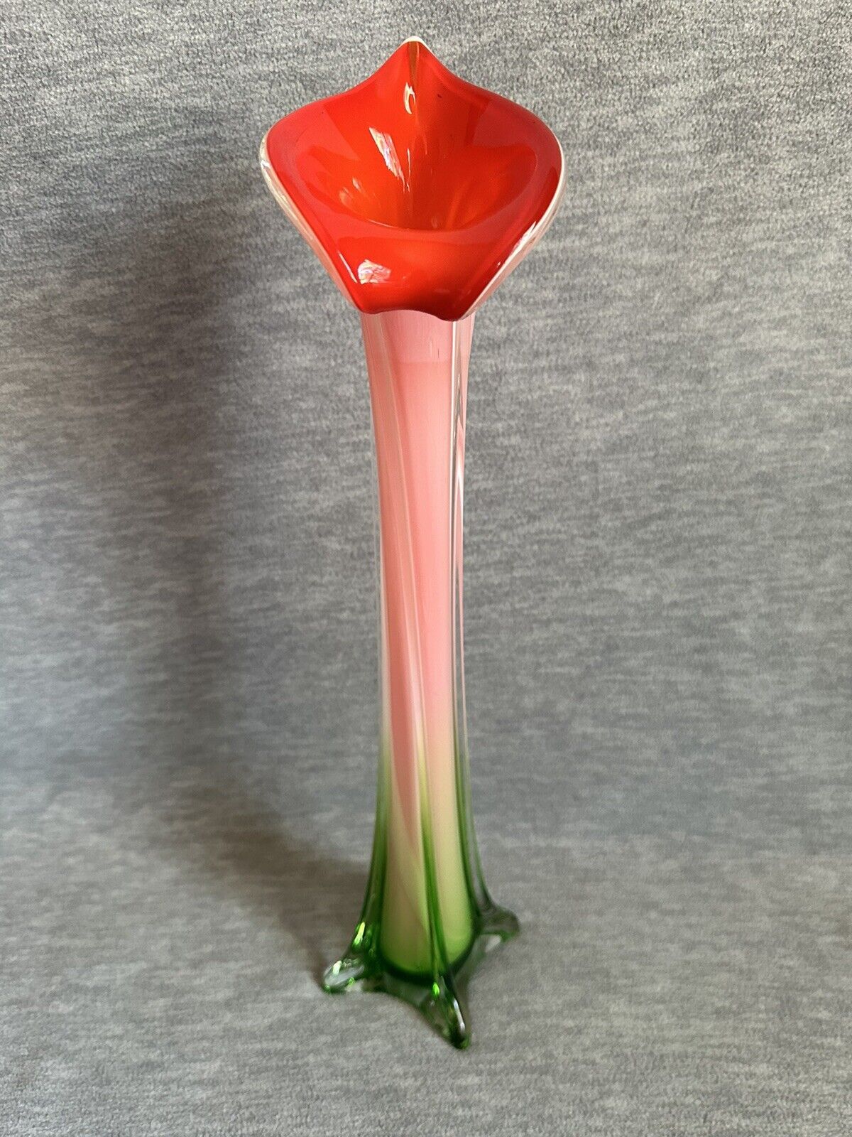 Vintage Red Jack in the Pulpit Calla Lilly Tall Vase 15\