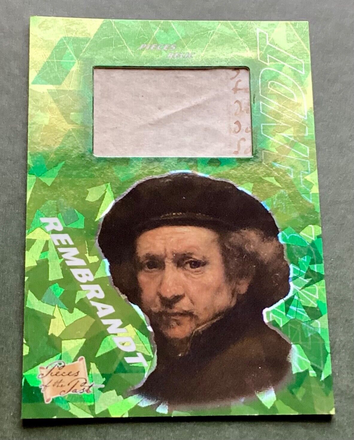 REMBRANDT 1/1 HANDWRITING RELIC - GREEN Pieces of the Past 2021 2023