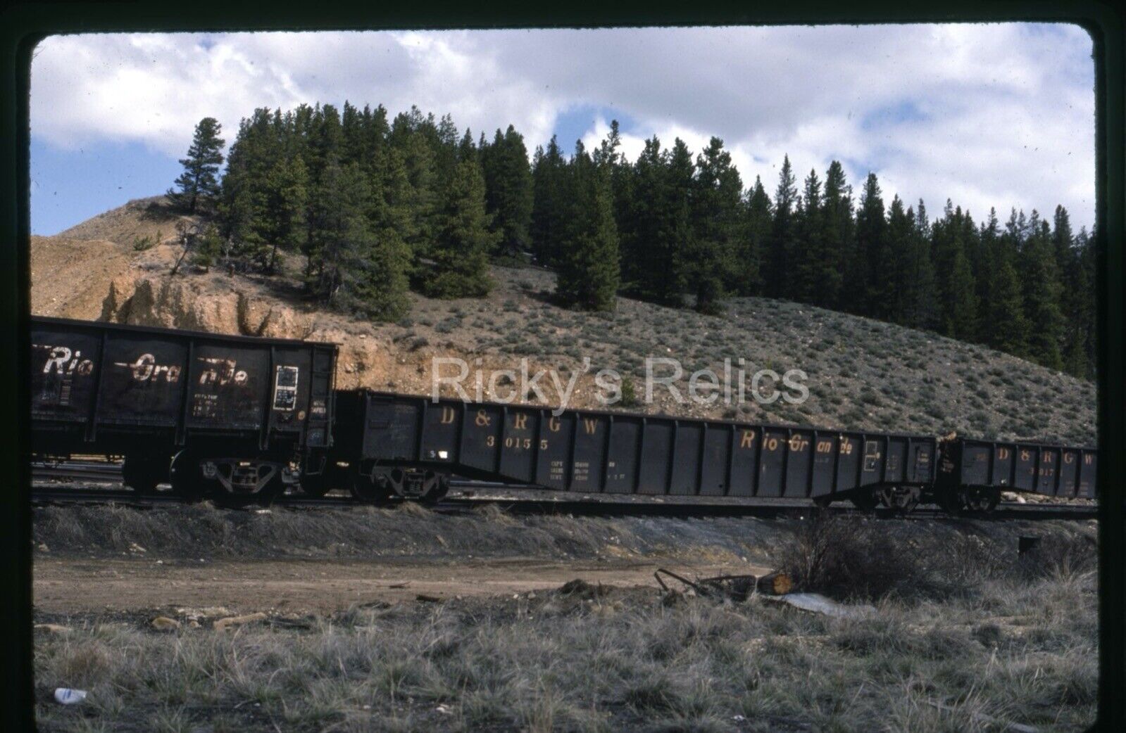 Original Slide UP #30155 Gondola Union Pacific 1982 Action