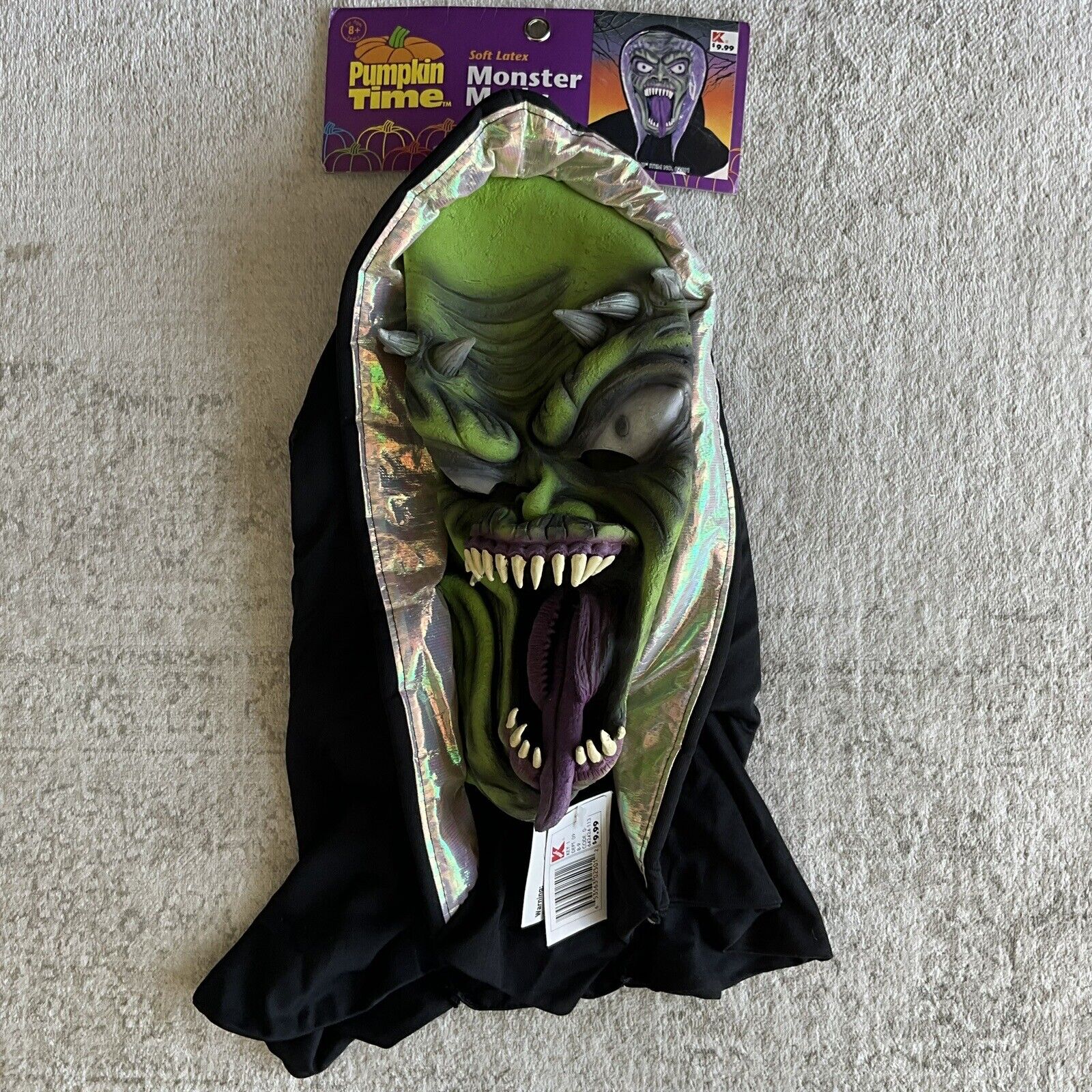 Vintage Swamp Halloween Pumpkin Time Latex Monster Mask New With Tags