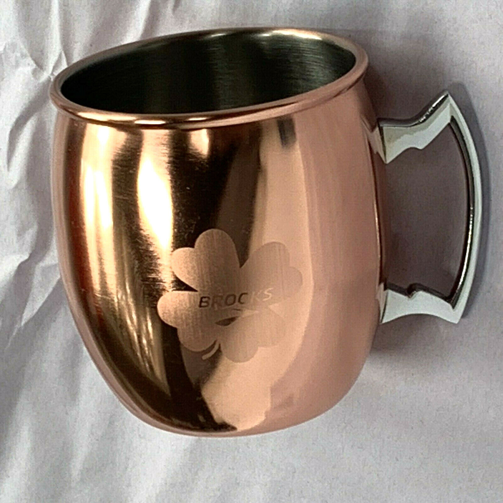 Brooks Running Co St Patty’s Day Shamrock Metal Cup w Handle Moscow Mule 16 oz
