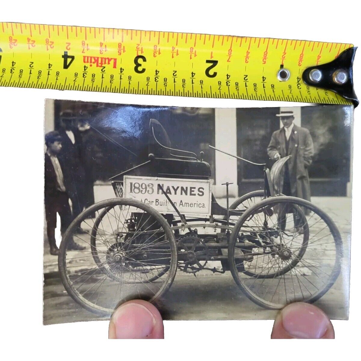 Antique Photo Snapshot 1893 HAYNES First Car America Philadelphia Street Scene