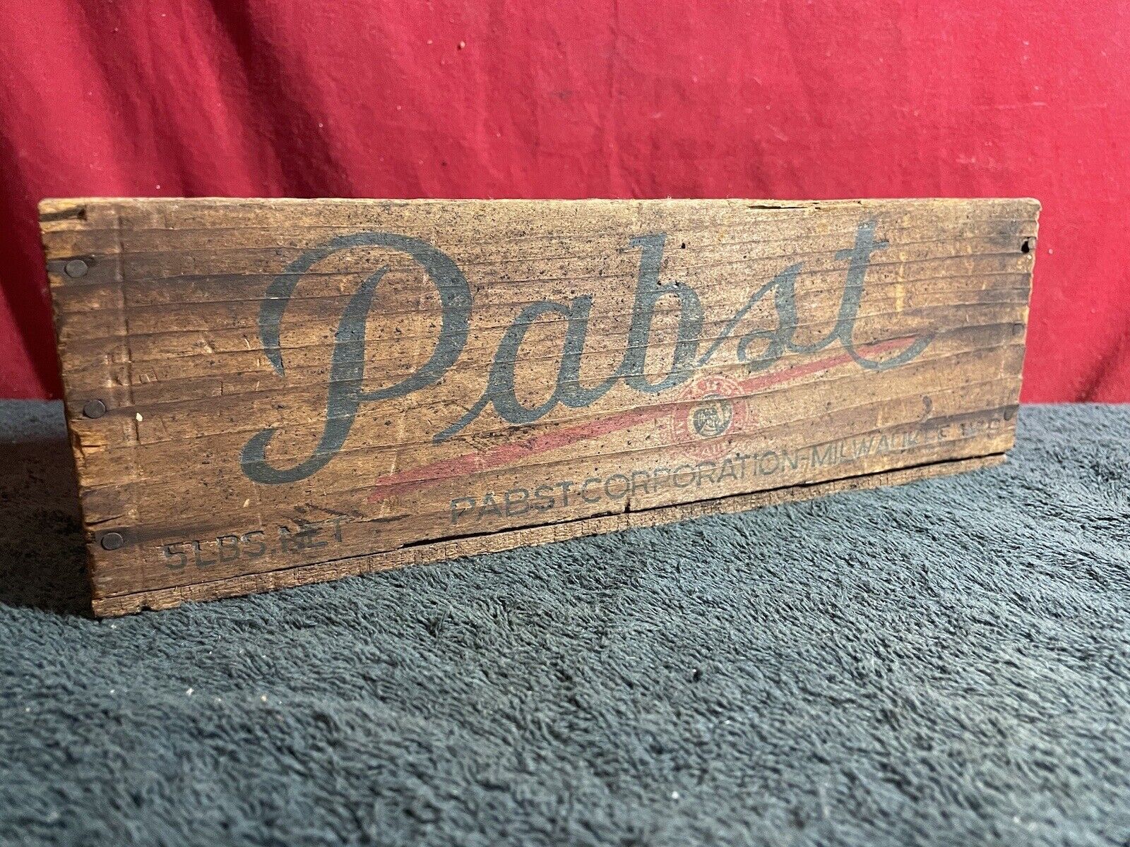 Vintage Pabst American Pasteurized Process Cheese Wooden Box Crate