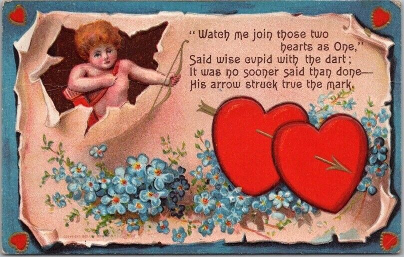 c1910s VALENTINE\'S DAY Postcard Cupid \