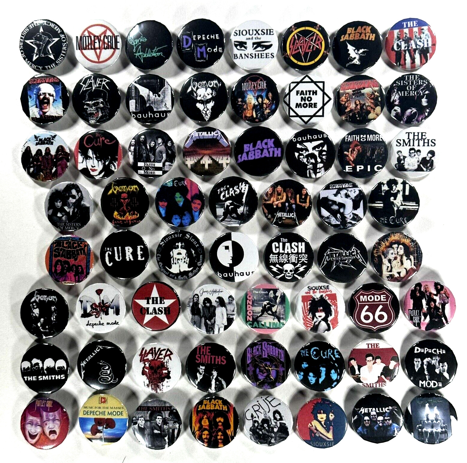 80\'s Punk Metal Goth Retro Bands, 80\'s Music Pinback Buttons 1\
