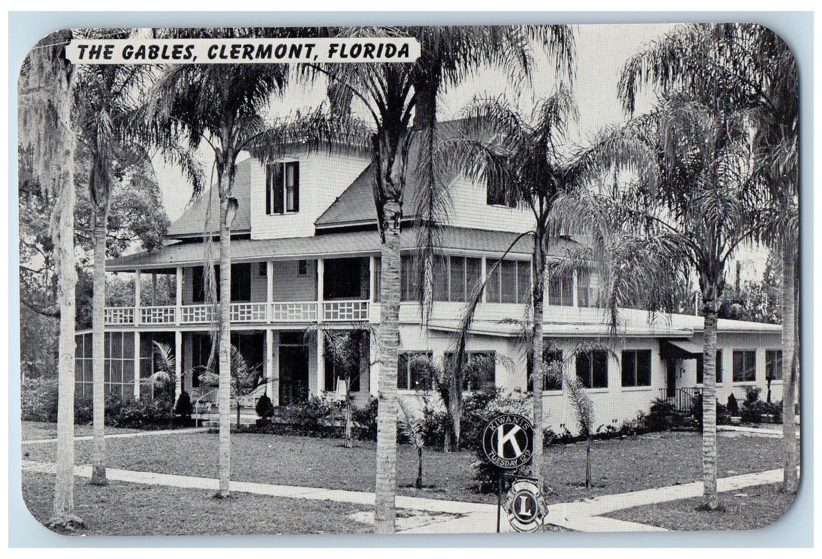 c1950's The Gables Hotel & Restaurant Building Trees Clermont Florida Postcard