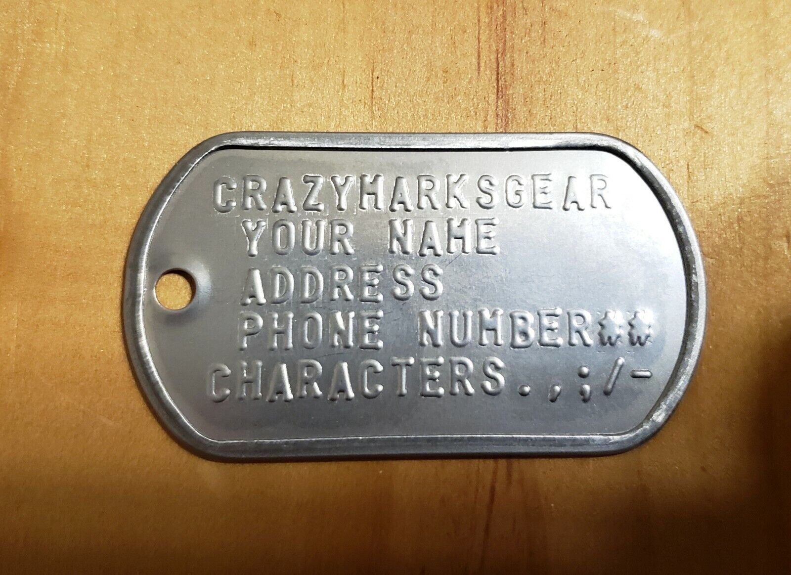 CUSTOM Embossed  ONE DOG TAG NOT TAGS USA STAINLESS STEEL by Veteran