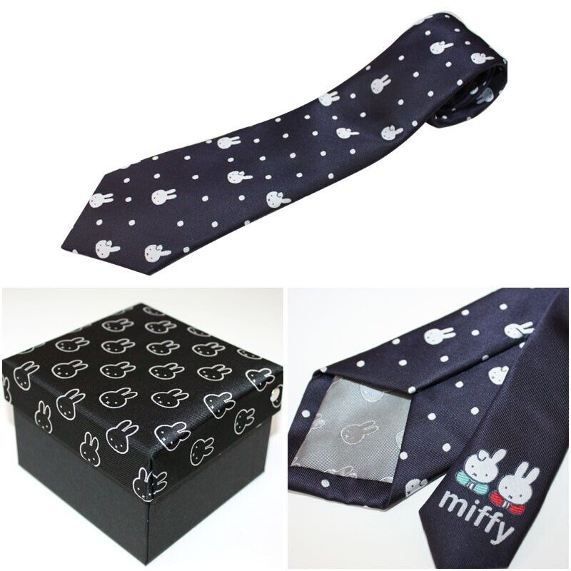 Dick Bruna Miffy Tie Navy Dot & Face in Original Box Mens Fashion from Japan New