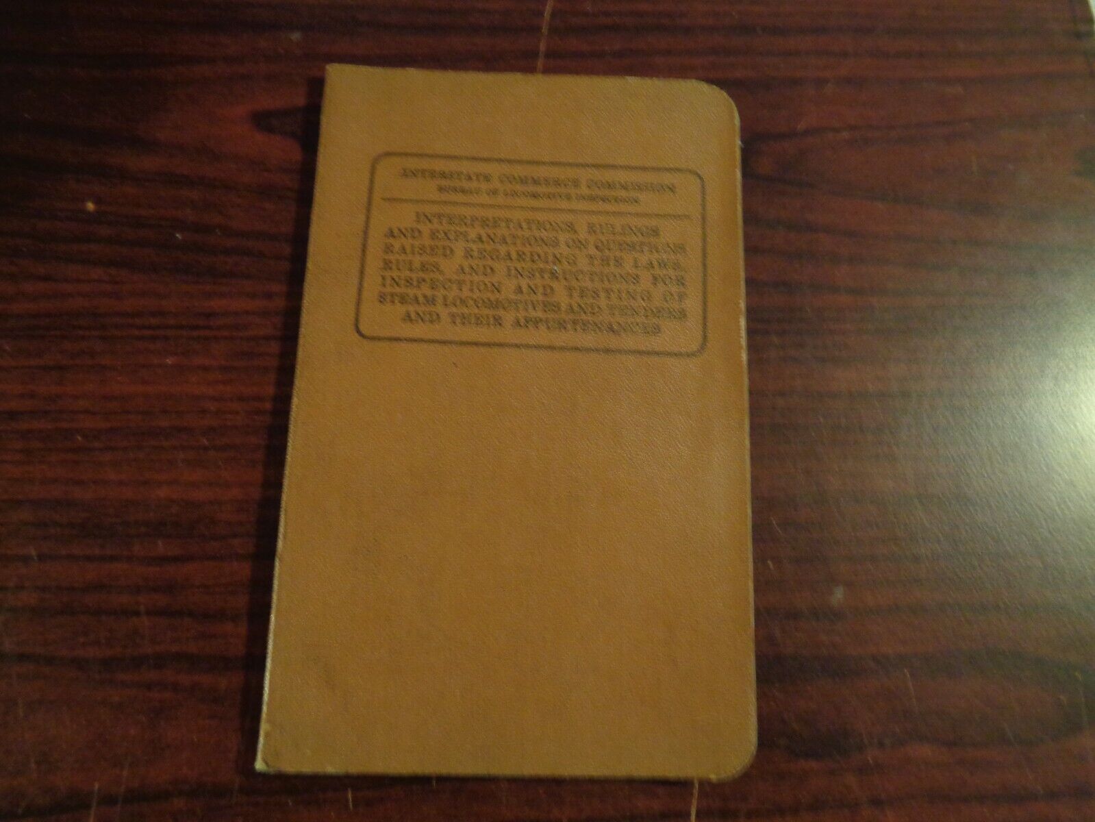 1938 Antique Interstate Commerce Commission Laws Rules and Instructions booklet