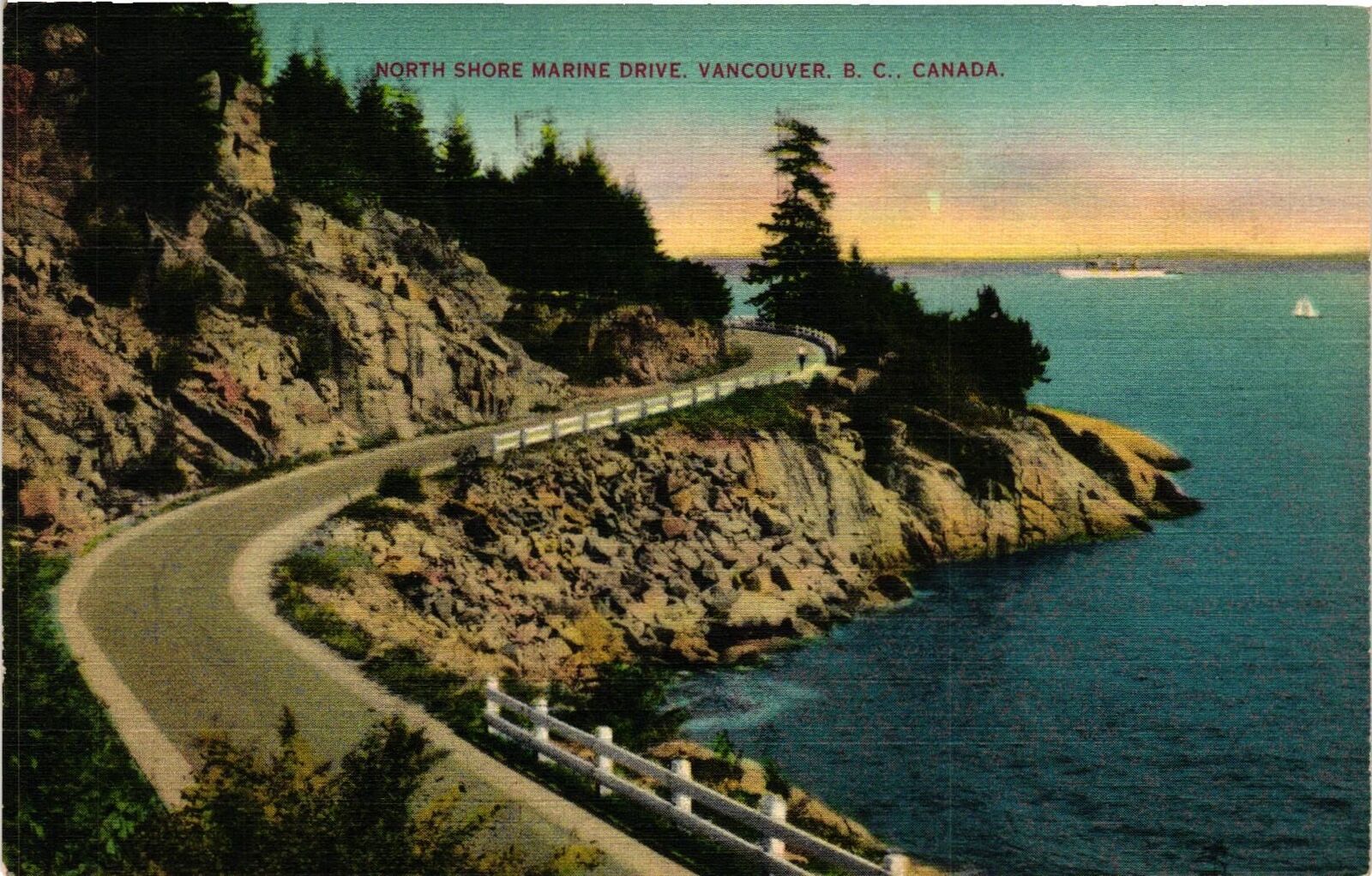 Vintage Postcard- 44558. MARINE DRIVE VANCOUVER B.C. CANDADA. Posted 1940