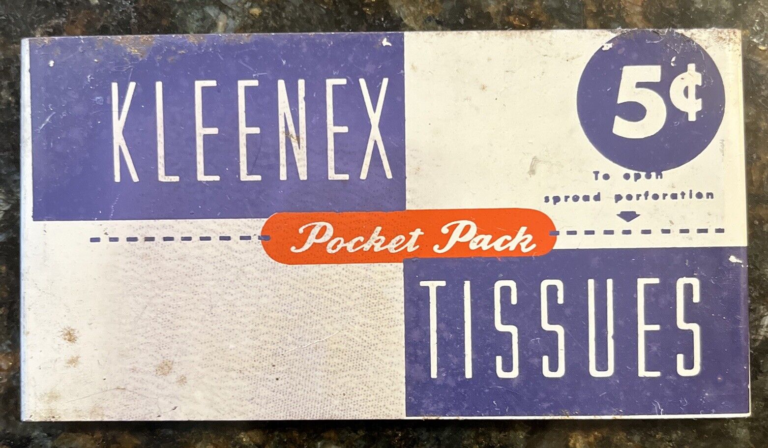 Vintage KLEENEX 5 Cent Metal Point of Purchase Sign Small