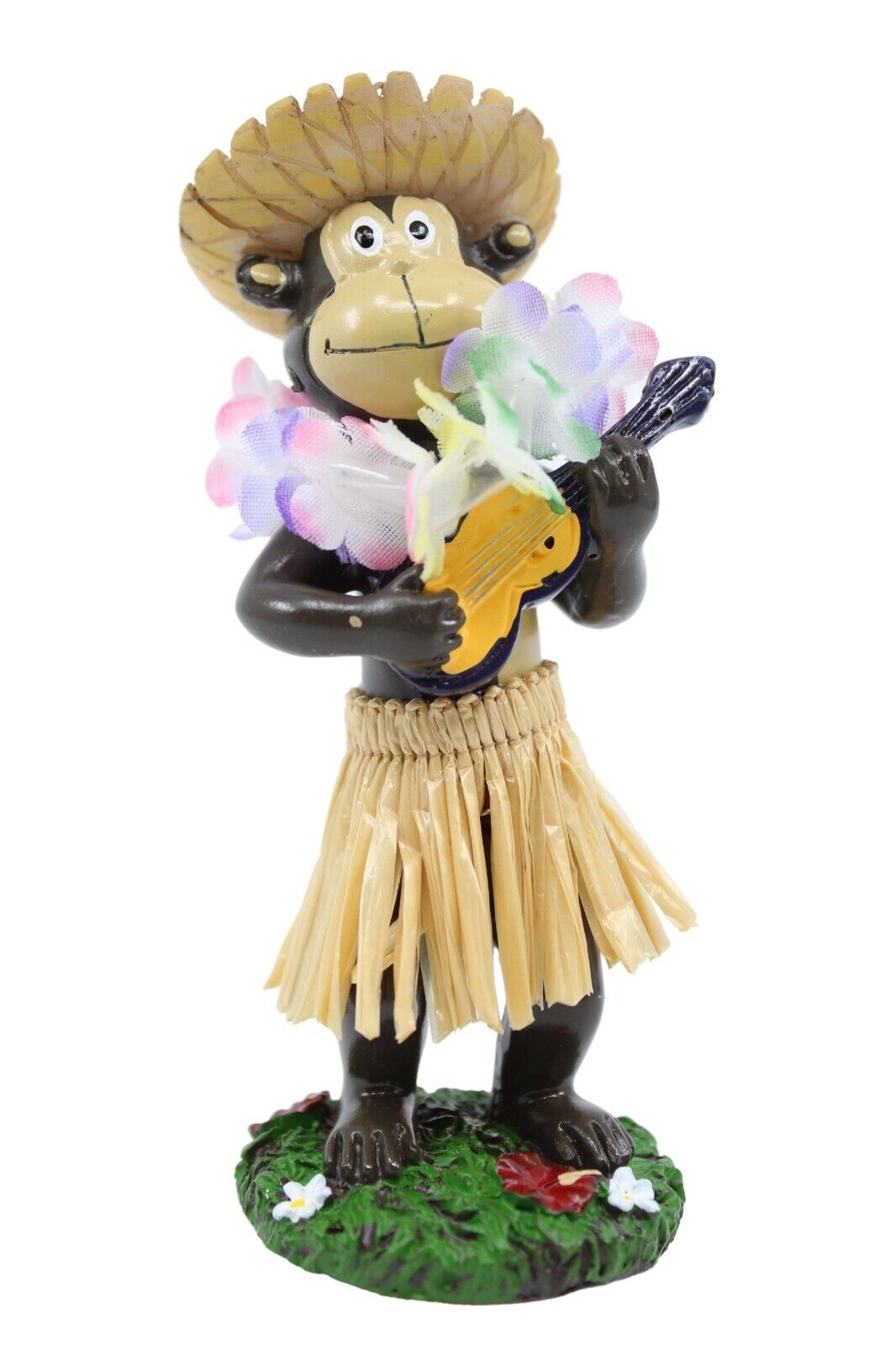 Hawaiian Hula Monkey Miniature Dashboard Doll - Monkey w Ukulele, 4\