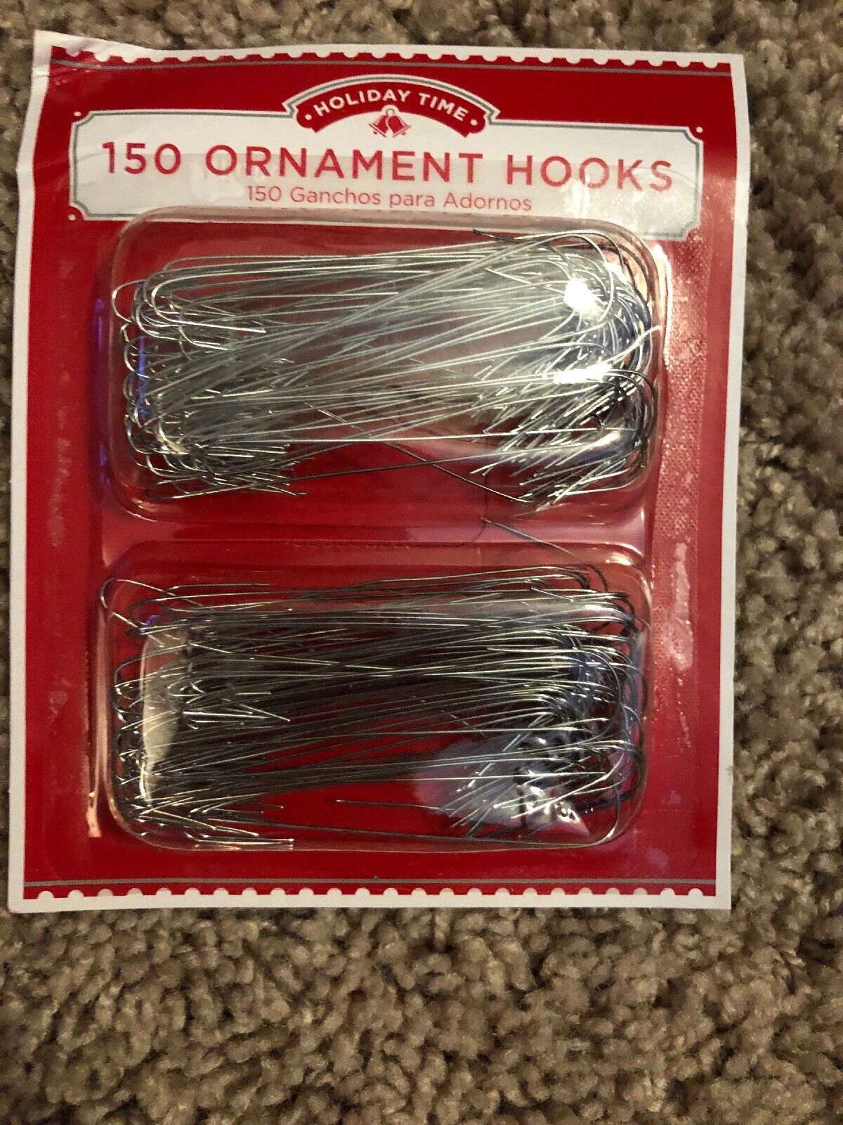 150 Christmas steel Ornament Hooks Tree Hangers Metal Wire silver large Lot 2.25