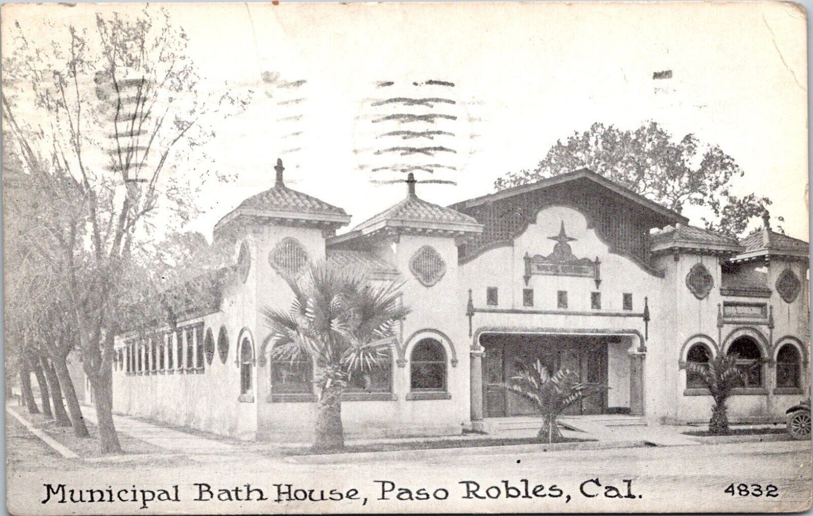 Paso Robles CA Hot Sulfur Springs Bath House c1920s California postcard P6