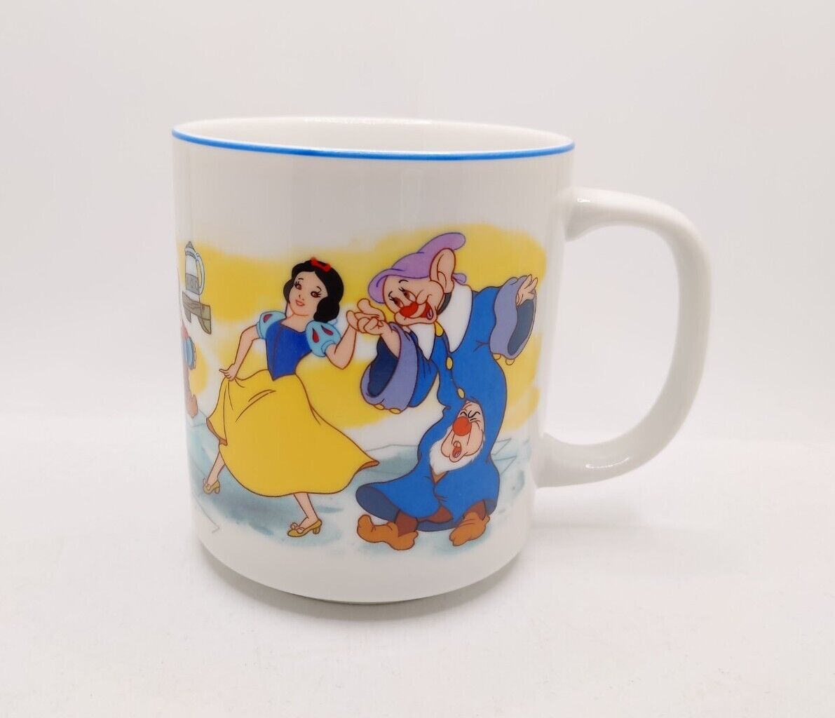 Vintage 1990s Snow White The Seven Dwarfs Disney Parks Coffee Mug Cup Japan