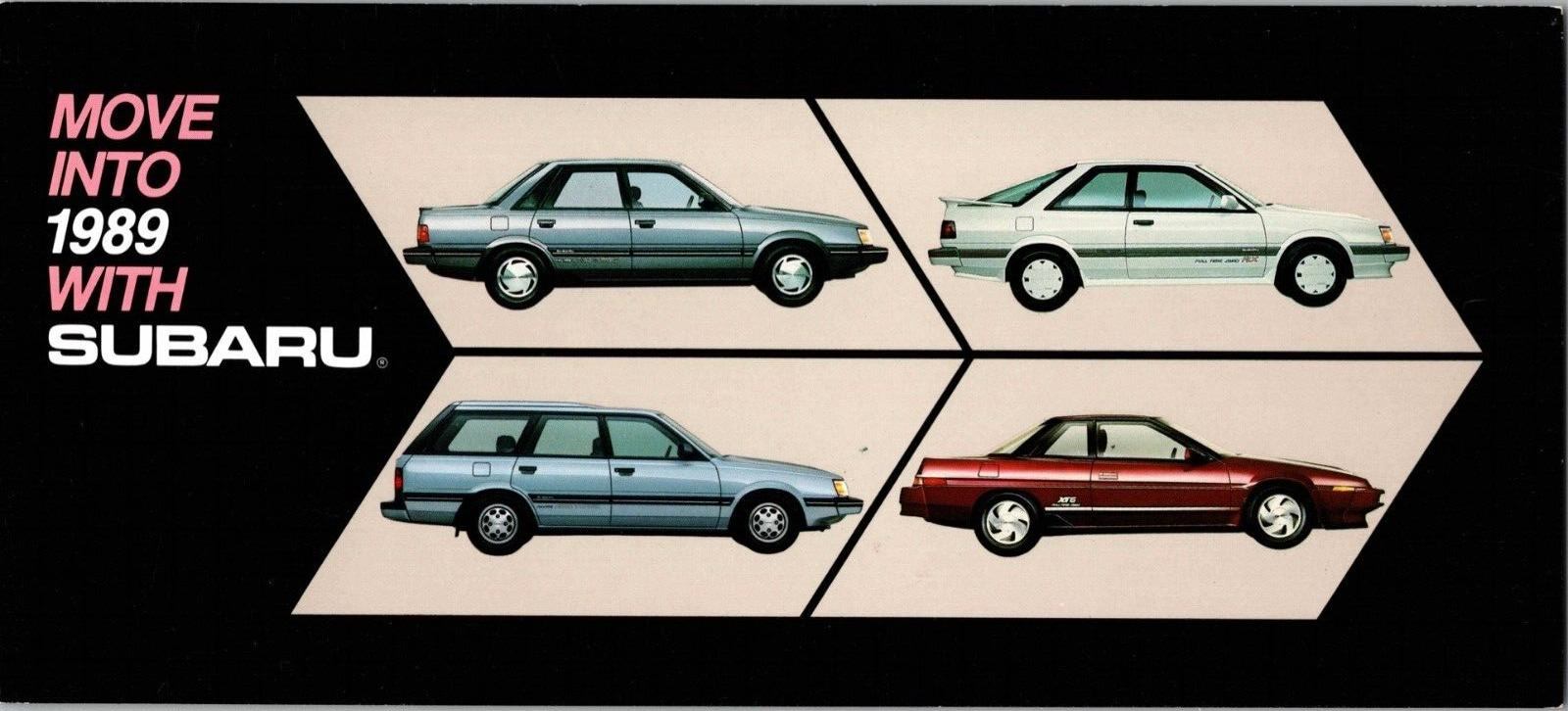 Vintage 1989 Subaru XT Advertising Oversized Dealer Postcard
