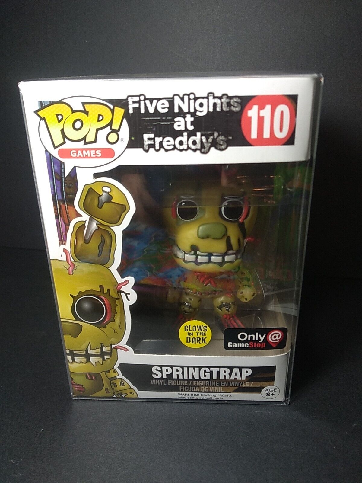 Five Nights At Freddy\'s Funko 110 Glow In The Dark GameStop W/ Protector 