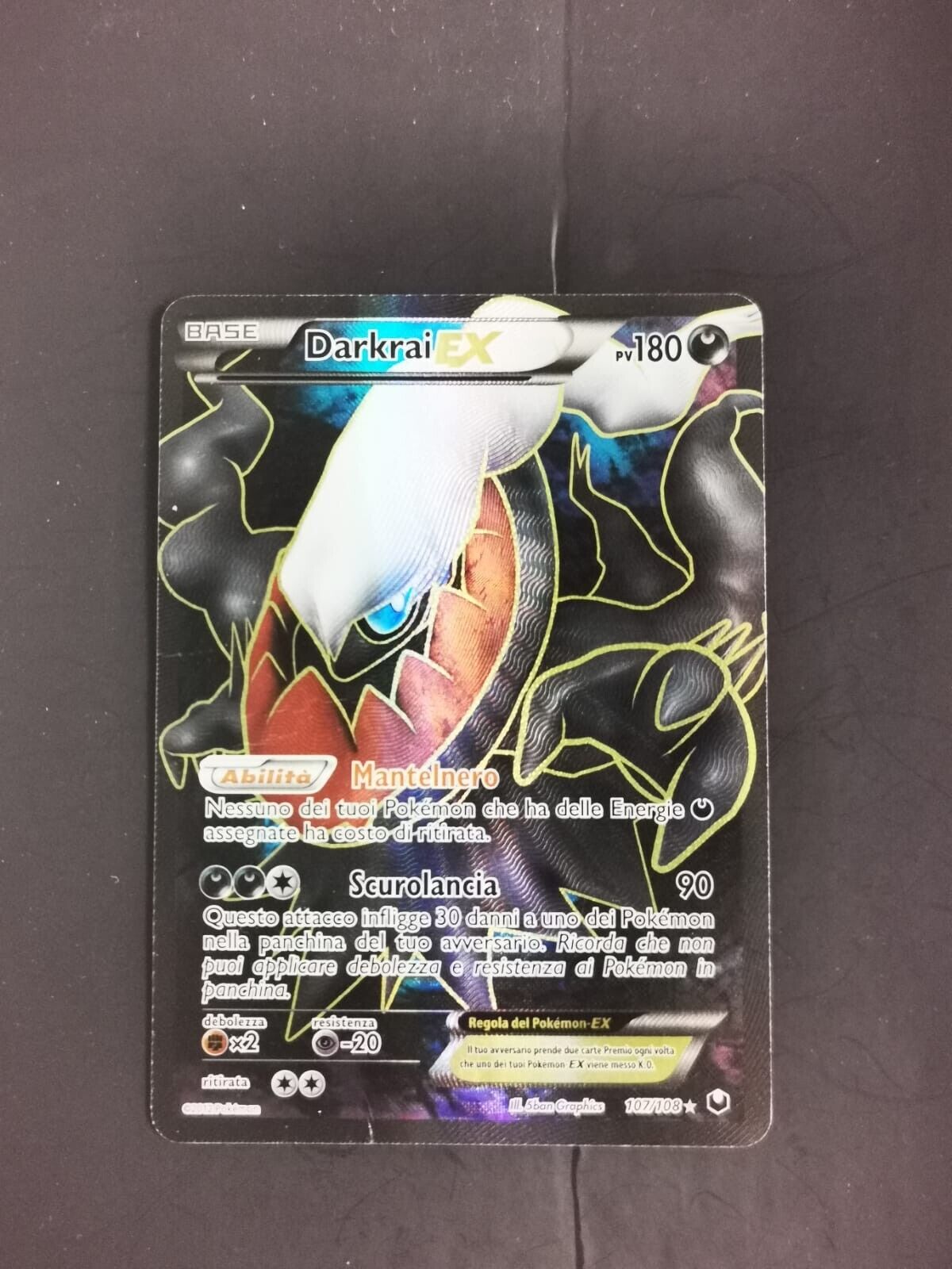 Pokemon Card - Darkrai Ex Full ART Dark Explorers 107/108 Black And White ITA