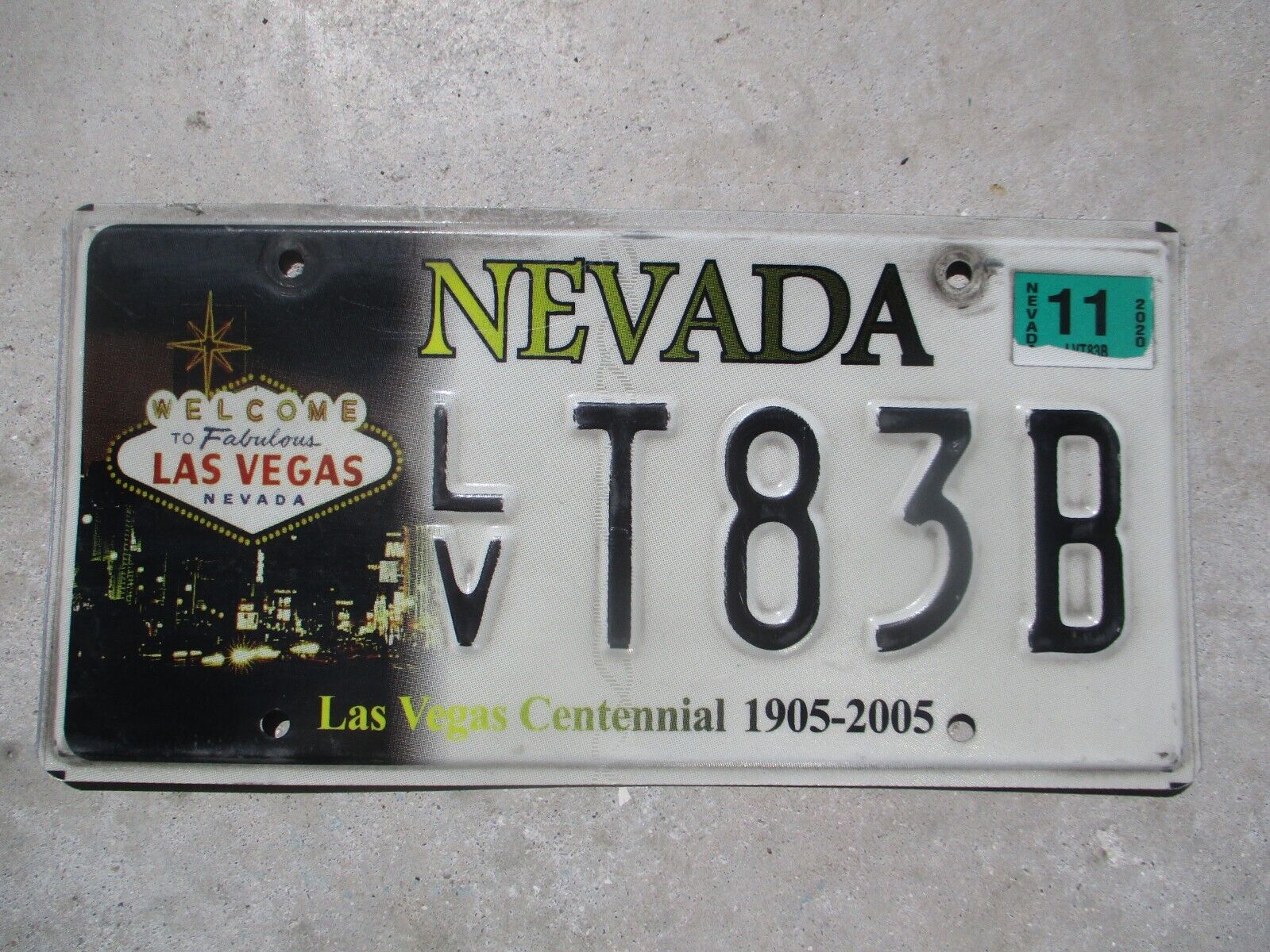 Nevada 2020 Las Vegas Centennial  license plate  # T83B