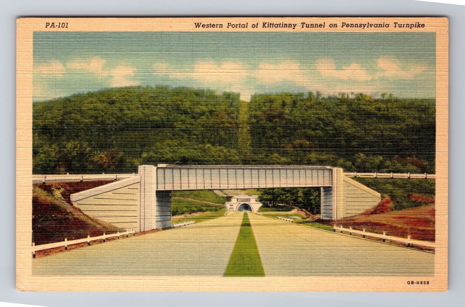 Kittatinny PA-Pennsylvania Turnpike, Western Portal Of Tunnel, Vintage Postcard