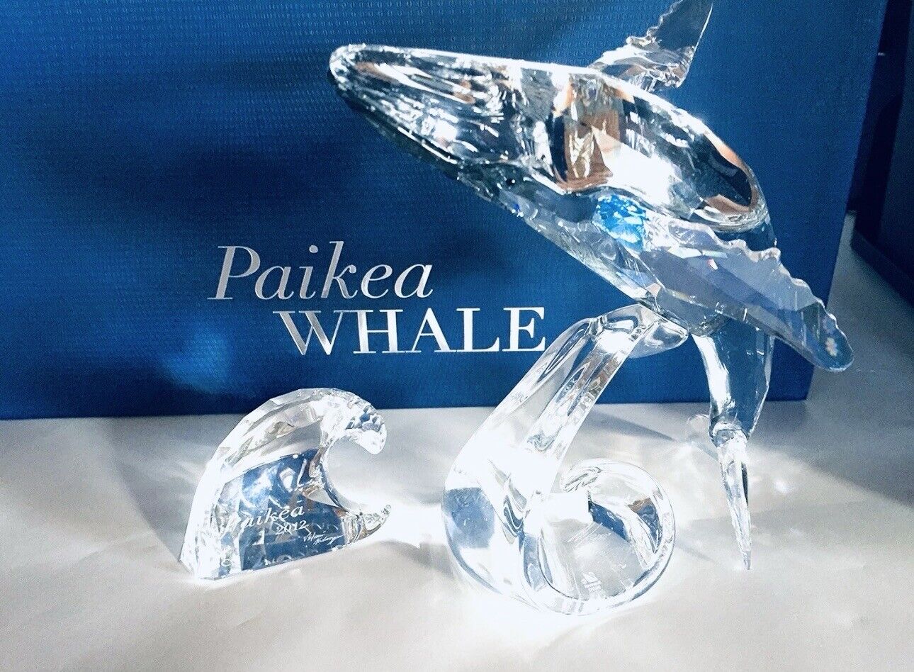 NIB Swarovski SCS 2012 Humpback Whale Paikea W/Plaque Signed Figurine #1095228
